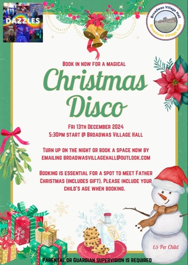 Christmas Disco @ Broadwas Village Hall 2024