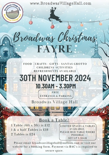 Broadwas Christmas Fayre & Santa's Grotto 2024