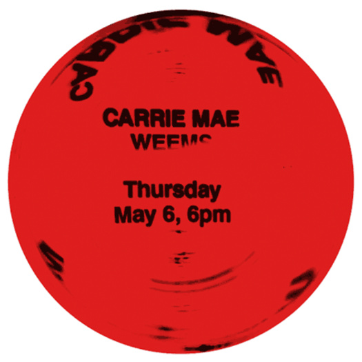 Poster design for an online Q&A with Carrie Mae Weems on May 6 at 6pm.