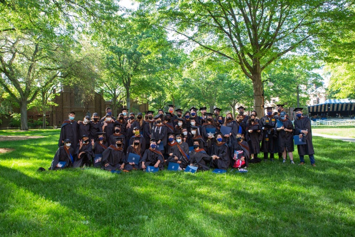 Documentation of the 2021 Yale School of Art commencement ceremony on Old Campus.