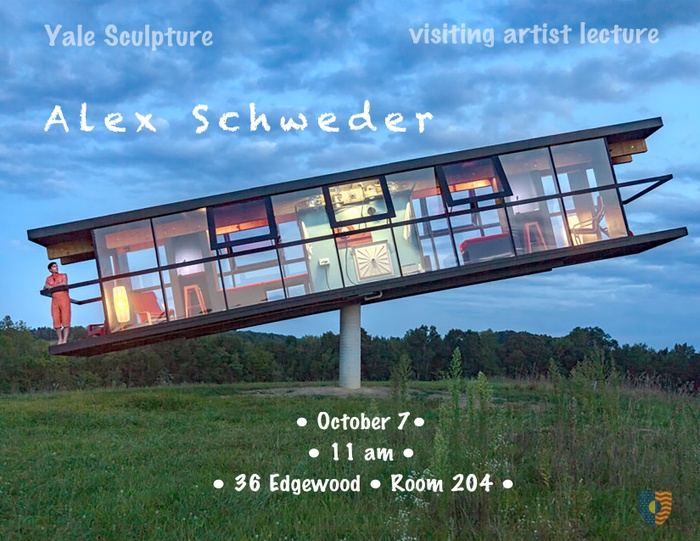 Poster for Alex Schweder's VA lecture in Sculpture on Oct. 7 at 11AM
