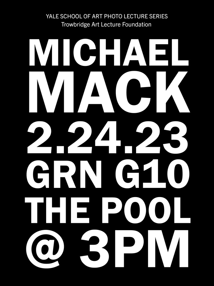 Poster for Michael Mack's VA lecture in Photo on Feb 24th at 3PM in the Pool