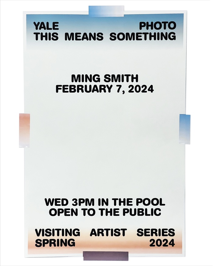 Poster for Ming Smith's VA lecture in Photography on February 7 at 3PM in the Pool