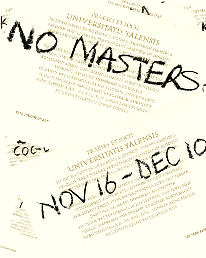 Poster for 1st-year MFA show "No Masters"