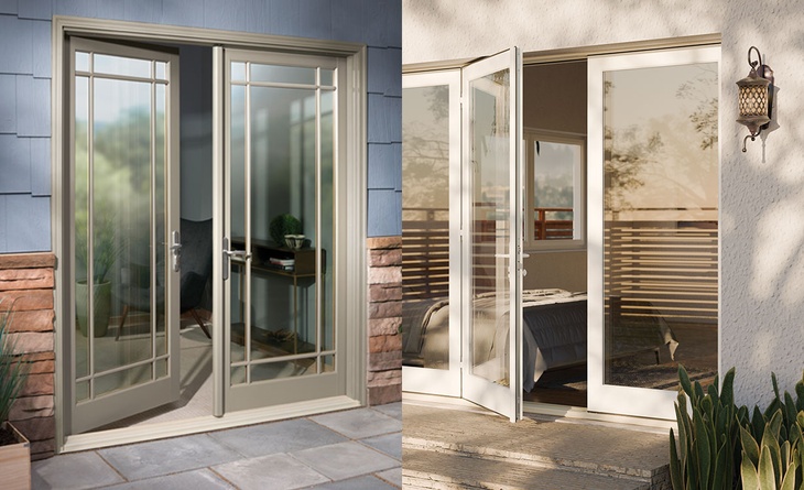 Inswing and Outswing Door Side by Side