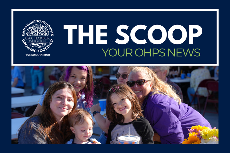 the scoop newsletter image with a header that says "The Scoop" and photo of a family at the Blue Fox Drive-in