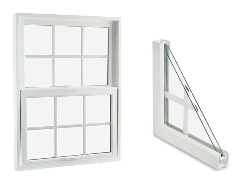  Insert double hung window with grilles between the glass option