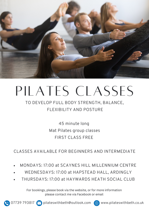 New Weekly Pilates Class with Beth starting 14th August in the Reading Room 