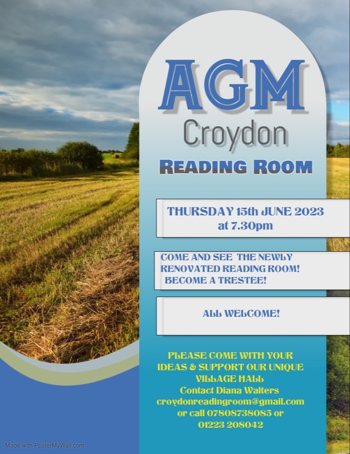 AGM 15th June at 7.30