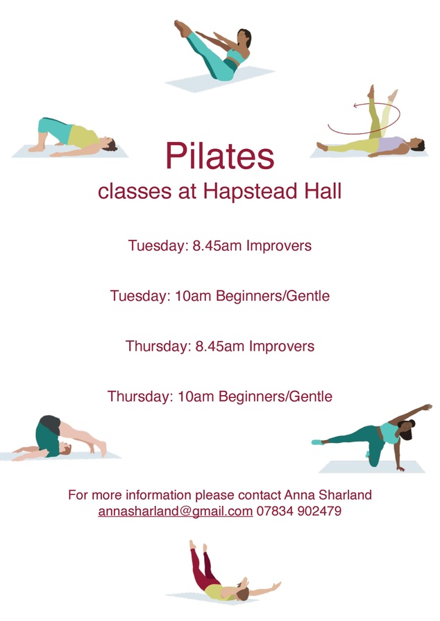 Anna's Pilates Classes continue till 30th July - then breaking for summer holidays and returning on 3rd September