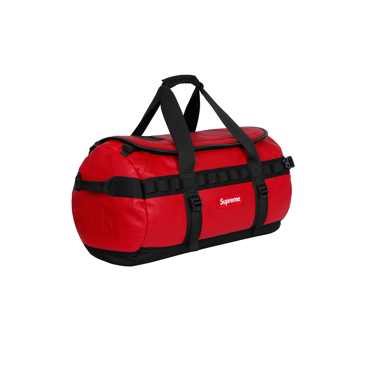 Leather Base Camp Tnf Duffel Bag Red
