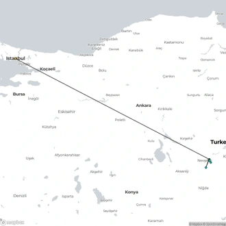 tourhub | Bien Cappadocia Travel | Business Class Cappadocia Tour By Plane | Tour Map