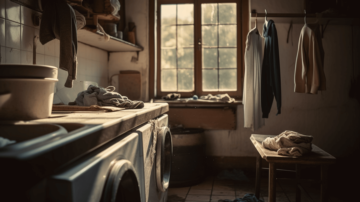 laundry area with lots of clean clothes