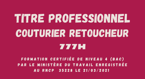 Représentation de la formation : FA-00 Titre Professionnel - Couturier retoucheur