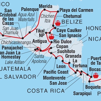 tourhub | Intrepid Travel | Ultimate Central America | Tour Map