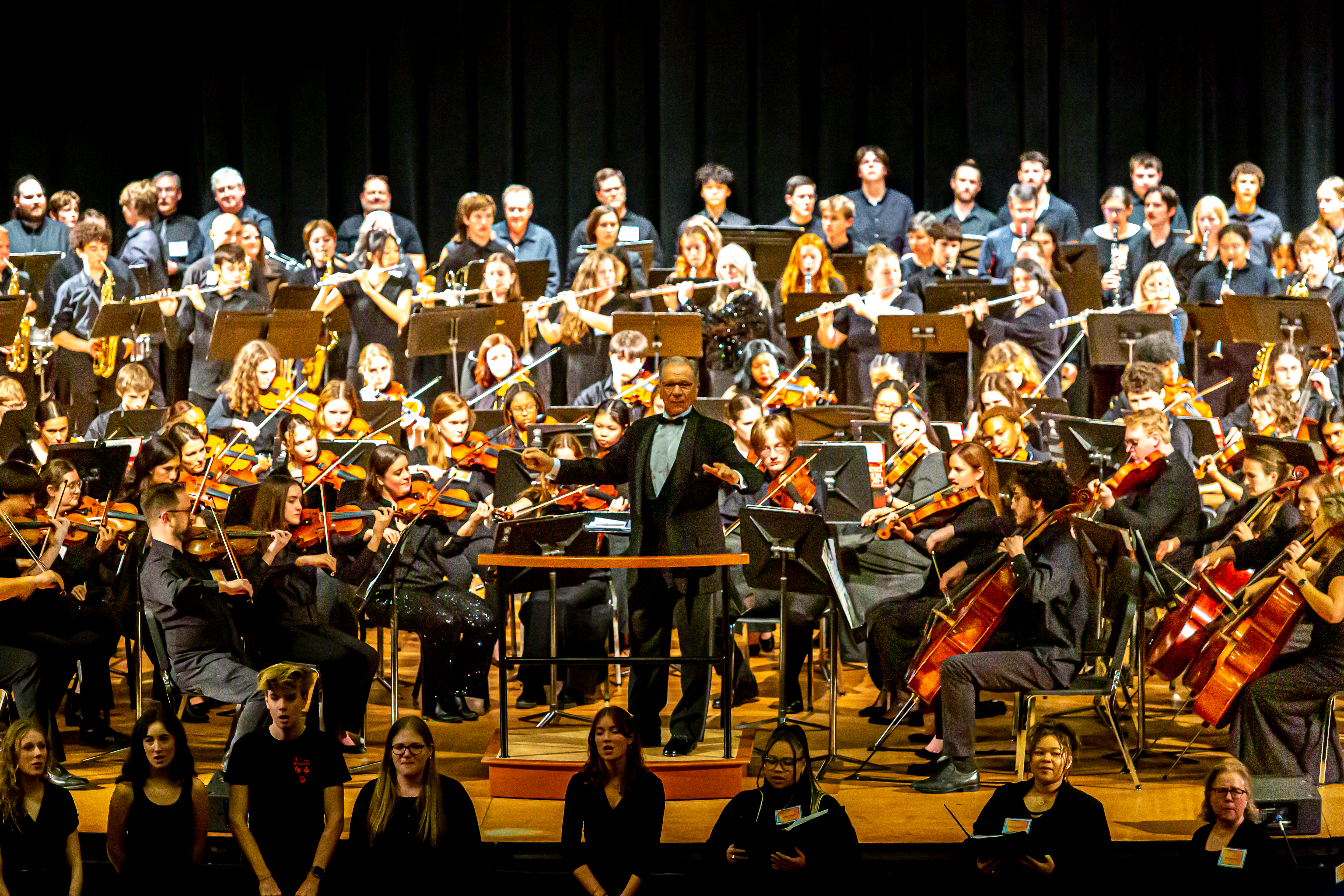 Vince Tornello directs the Alumni Band, Chorus, and Orchestra at the 50th Anniversary Concert, Saturday, November 16.