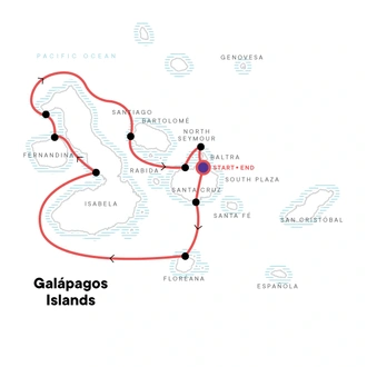 tourhub | G Adventures | Galápagos – West and Central Islands aboard the Reina Silvia Voyager (Cruise Only) | Tour Map