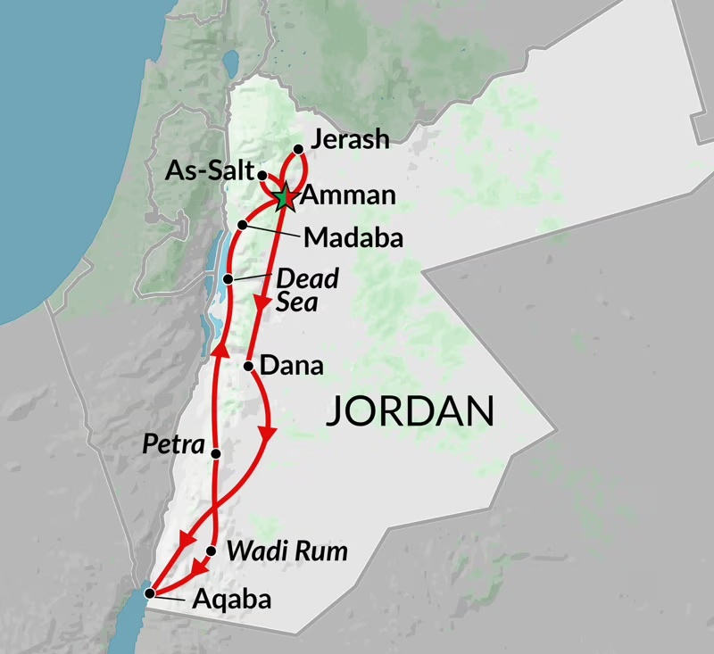 tourhub | Encounters Travel | Jordan Encounters | Tour Map