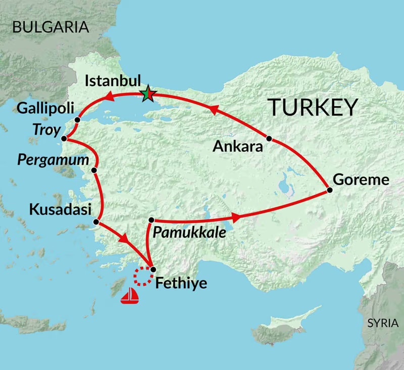 tourhub | Encounters Travel | The Aegean Legacy tour | Tour Map