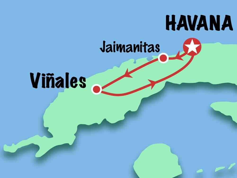 tourhub | Cuban Adventures | 4/5 Day Cuba Tour - Havana | Tour Map