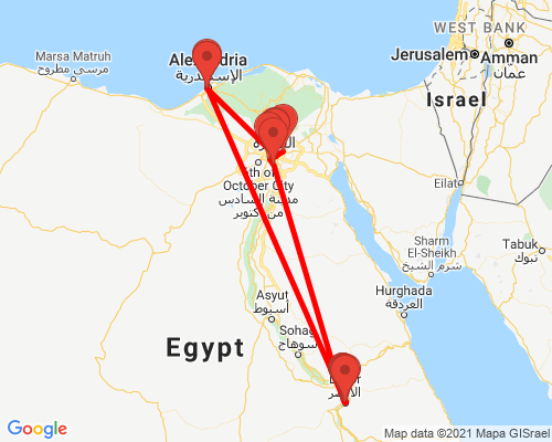 tourhub | Egypt Best Vacations | 5 Day Egypt Solo Budget Tour | Tour Map