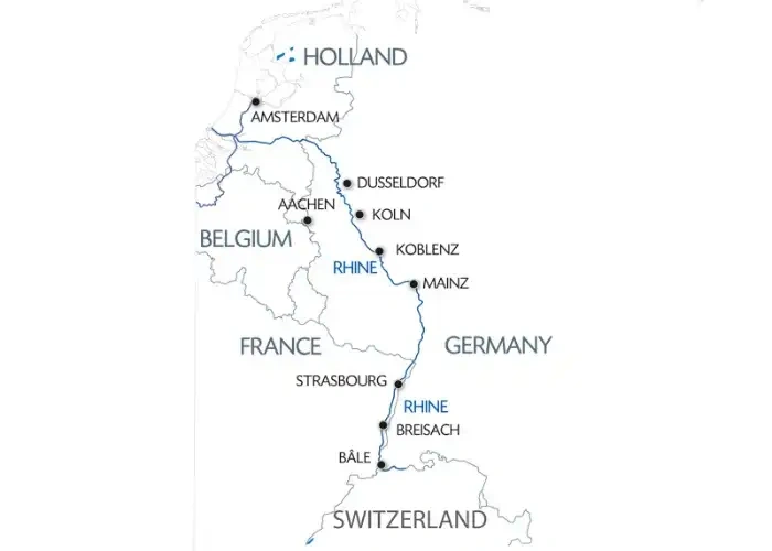 tourhub | CroisiEurope Cruises | From Basel to Amsterdam : The Treasures of the Celebrated Rhine River (port-to-port cruise) | Tour Map