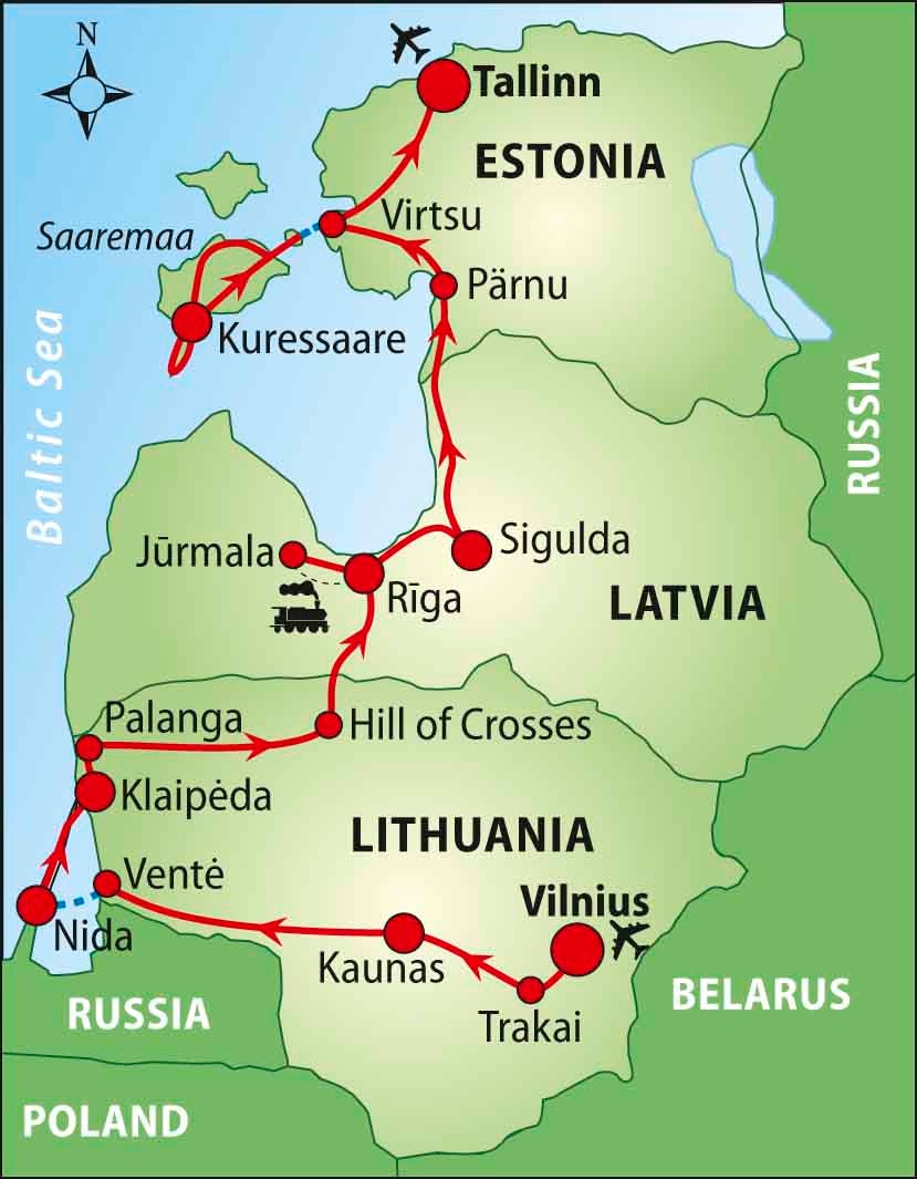 tourhub | Baltic Bike Travel | Cycle the Baltics 2024 (self-guided) | Tour Map