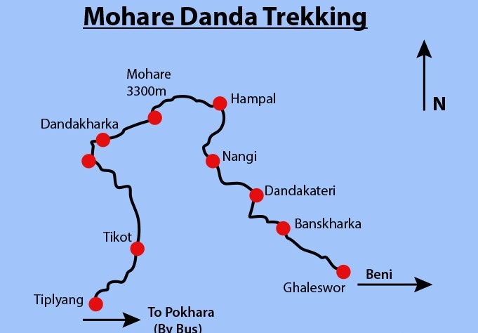 tourhub | Sherpa Expedition & Trekking | Mohare Danda Trek | Tour Map