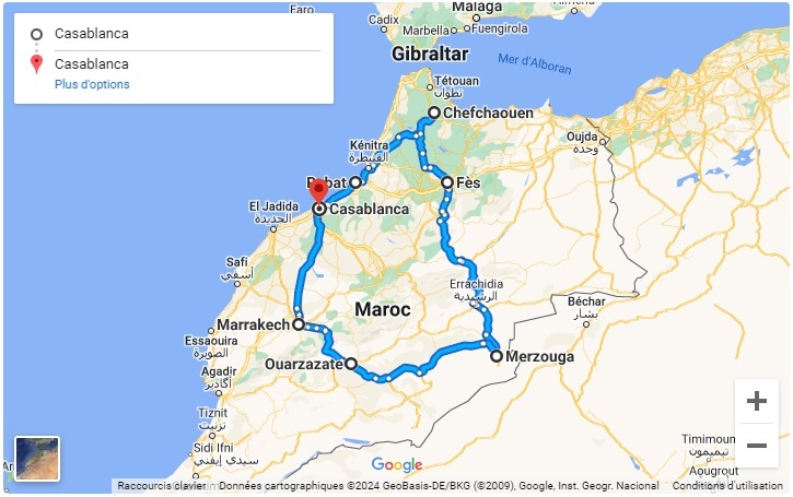 tourhub | Morocco Cultural Trips | 9-day Cultural Tour starting from Casablanca | Tour Map