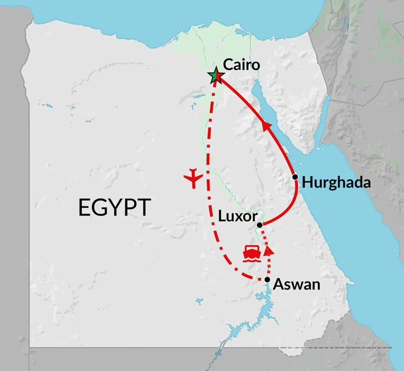 tourhub | Encounters Travel | Gods of Egypt tour | Tour Map