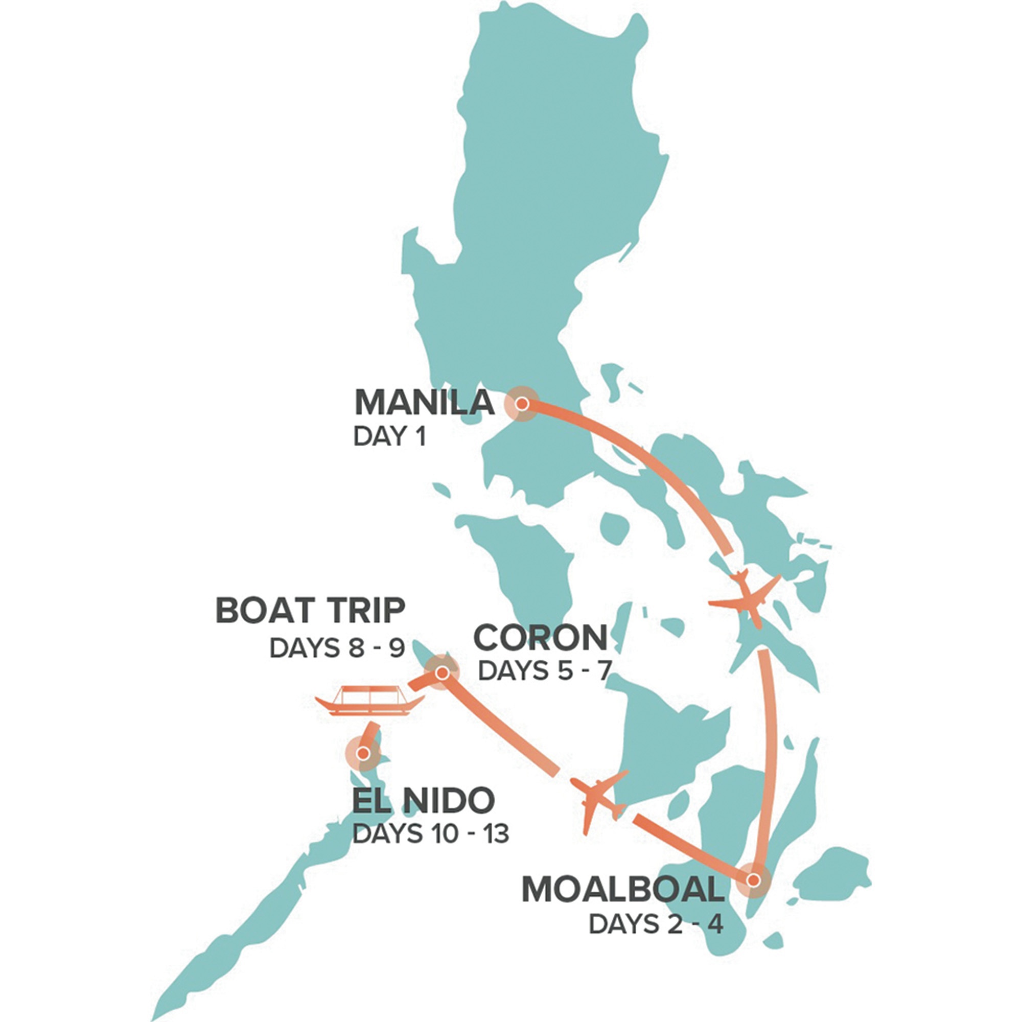 tourhub | Intro Travel | Philippines Island Explorer 13 day | Tour Map