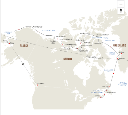 tourhub | HX Hurtigruten Expeditions | In the Wake of the Great Explorers | Eastbound | Tour Map