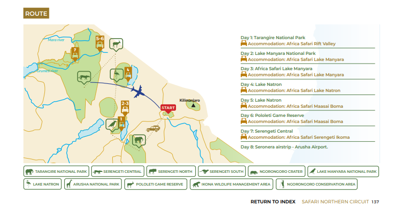 tourhub | Beach and Safari Holidays | Tanzanian Safari Spectacle | Tour Map