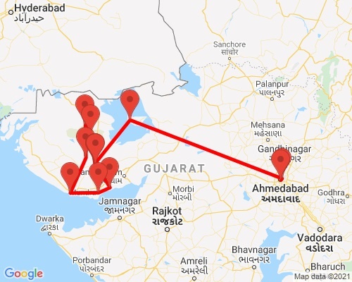 tourhub | Agora Voyages | Ahmedabad to Bhuj Uncover the Gujarat Best Kept Secret | Tour Map