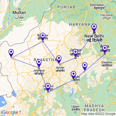 tourhub | Holidays At | Women's Special North India Tour | Tour Map