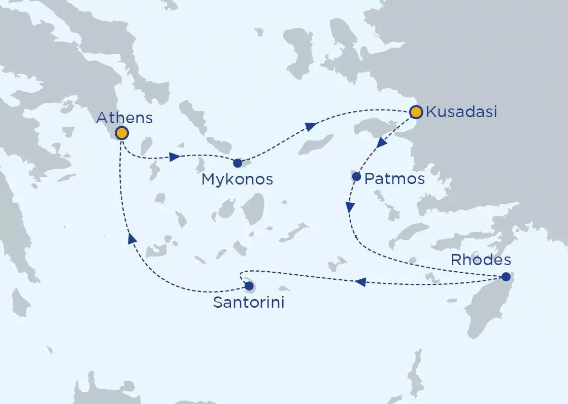 tourhub | Celestyal Cruises | Winter Iconic Aegean,4 Nights Cruise | Tour Map