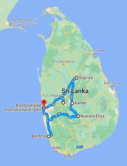tourhub | Sign of Lanka | 6 Nights 7 Days-Muslim Halal tour with UNESCO Heritage Sites in Sri Lanka | Tour Map