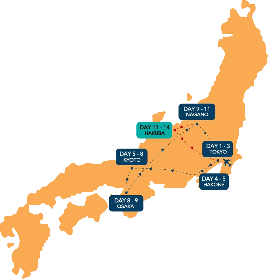 tourhub | One Life Adventures | JAPAN WINTER – 11 DAYS | Tour Map