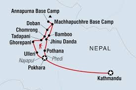 tourhub | Himalayan Sanctuary Adventure | Annapurna Base Camp Trek | Tour Map