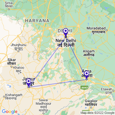 tourhub | Holidays At | Luxury India Golden Triangle Tour | Tour Map