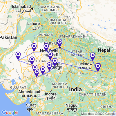 tourhub | Panda Experiences | North India Intro | Tour Map