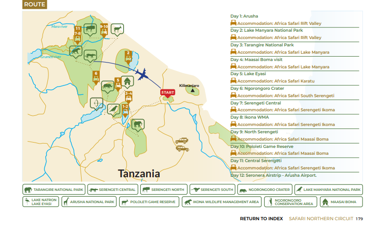 tourhub | Beach and Safari Holidays | Safari Serengeti: 12 Days of Untamed Beauty | Tour Map