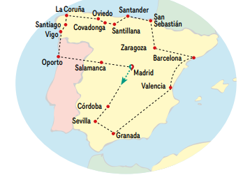 tourhub | VPT TOURS | 14 Day All Spain & North of Portugal from Madrid | Tour Map