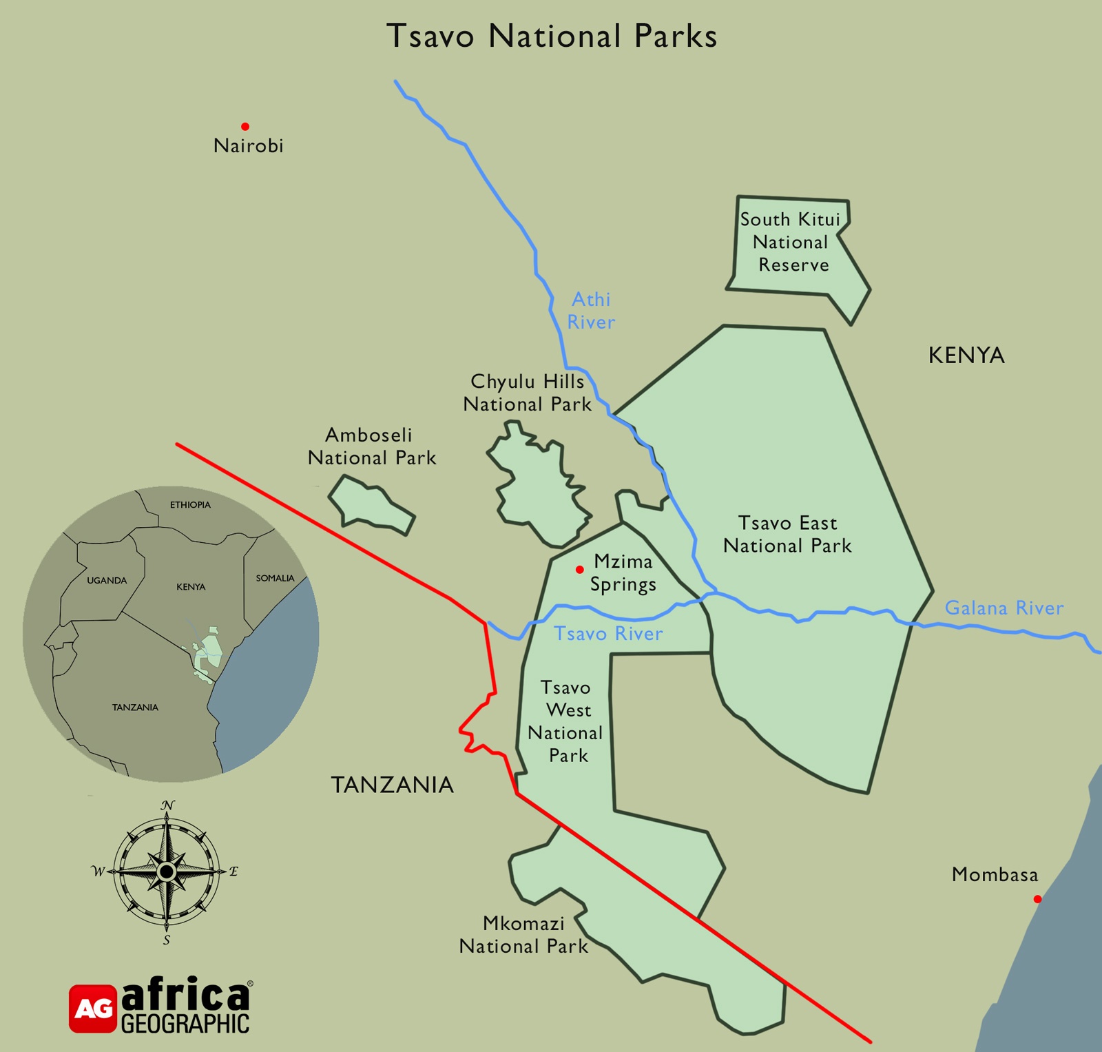 tourhub | Johnbow Tours and Travel | 3 Days Tsavo East & Tsavo West Safari | Tour Map