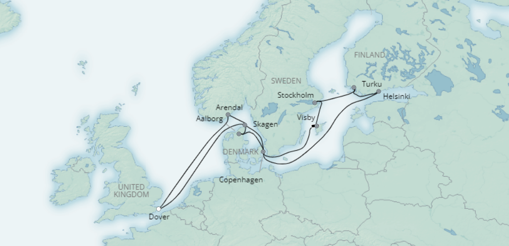 tourhub | Saga Ocean Cruise | Scandinavian Highlights | Tour Map