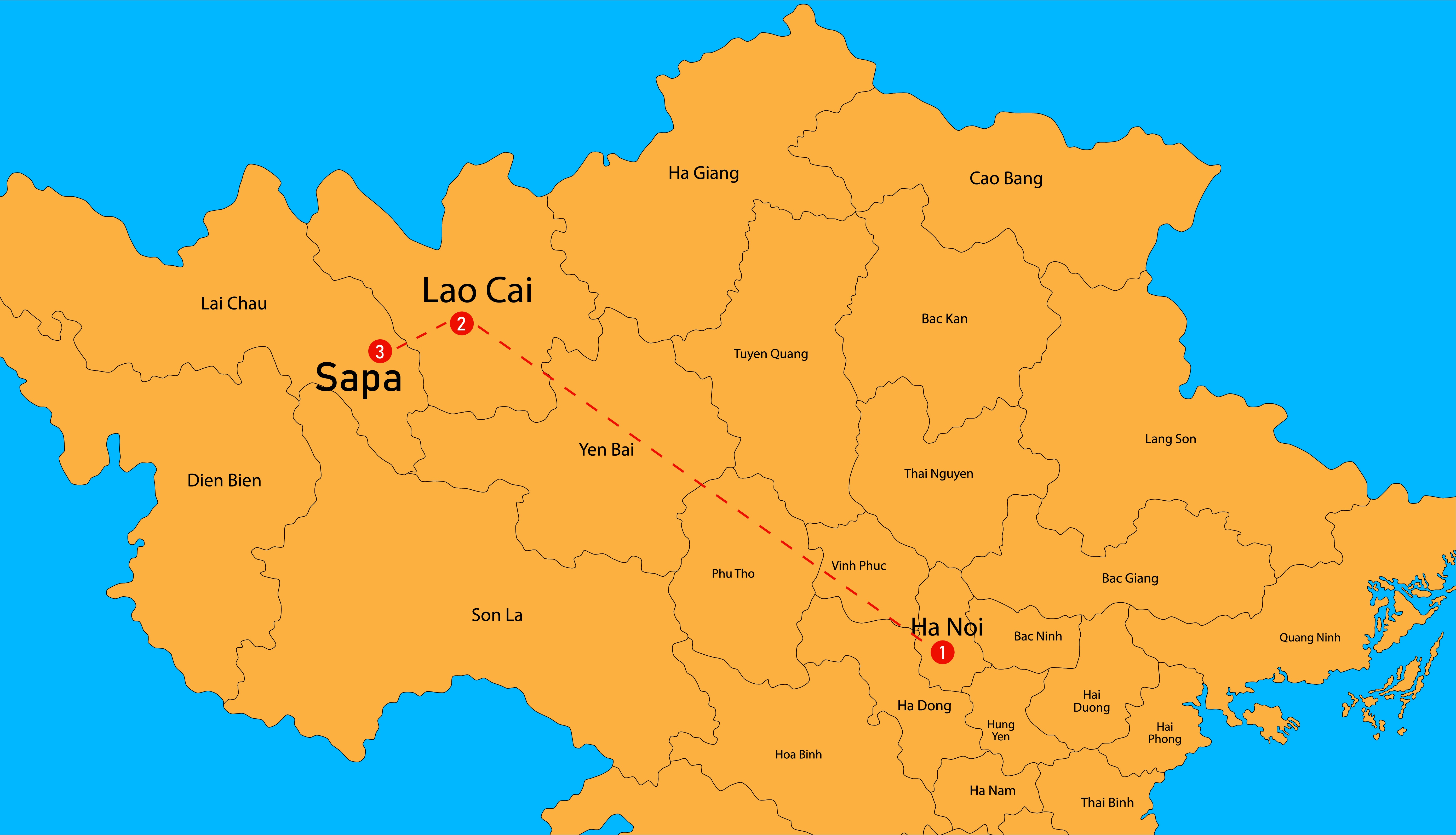 tourhub | CONNEK TRIP | SMALL GROUP HA NOI - SAPA - CATCAT - Y LINH HO - LAO CHAI - TA VAN - HA NOI (2D1N) | Tour Map
