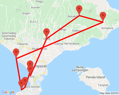 tourhub | Indogusto | Bali Enriched ( Private Plan ) | ASBL01 | Route Map
