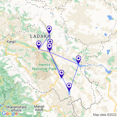 tourhub | Panda Experiences | Leh Ladakh - Tibet Experience in India | Tour Map