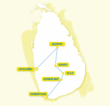 tourhub | TruTravels | Sri Lanka Uncovered | Tour Map