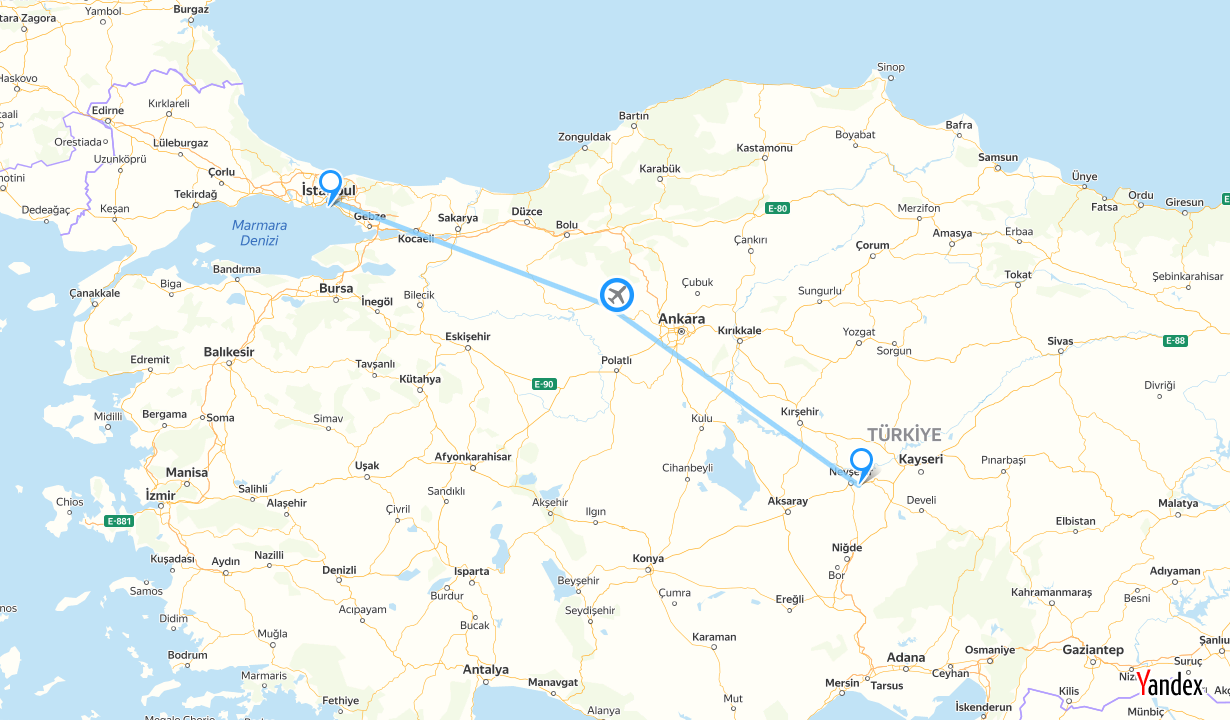 tourhub | Tour Altinkum Travel | Istanbul&Cappadocia-Four Days | Tour Map